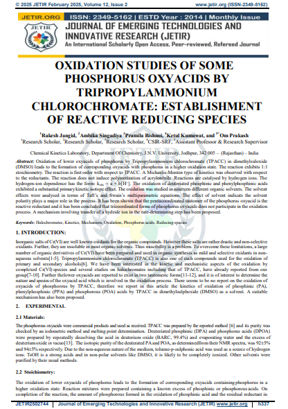 First page preview of "Oxidation of Phosphorus Oxyacids"